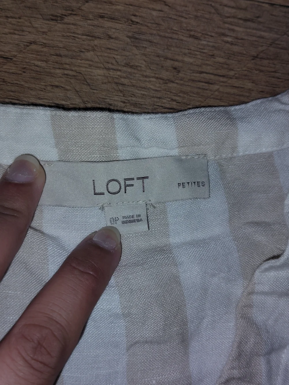 LOFT Cream & White Striped Button-Front Girls' Dress
